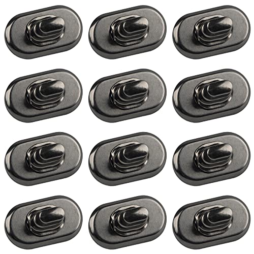 AUEAR, 12 Pack Black Turn Lock Clasp Hardware Purse Closure Latches Handbag Twist Fasteners for DIY Bag Craft Project - color: Black