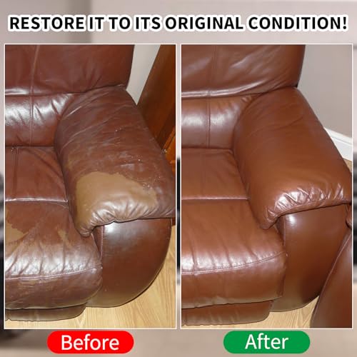 Leather Recoloring Balm,8.5oz Leather Color Restorer,Light Brown Leather Repair kit for Furniture and Car Interior,Leather Couch Scratch Repair,Leather Dye Paint for Faded,Cracked and Damaged Leather - color: Light Brown, size: Leather Recoloring Balm