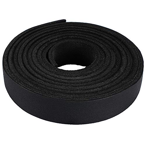 (TM) Genuine Leather Strap Leather Strip 3/4 Inch Wide and 72 Inches Long, Black - color: Black, size: 3/4inches_2yards