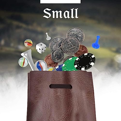Leather Drawstring Pouch, Coin Bag, Medicine Tobacco Pouch Medieval Reenactment Made in U.S.A. by Nabob Leather (Large, Rustic Brown) - color: Rustic Brown, style: Large