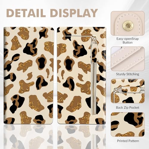 Anikathy Womens Wallet, Rfid Wallets for Women,Slim Thin Credit Card Holder Organizer Purse,PU Leather Cute Long Bifold Clutch Cash Wallet with Zipper Coin Pocket,Ladies Gift,Brown leopard print - color: Brown leopard print