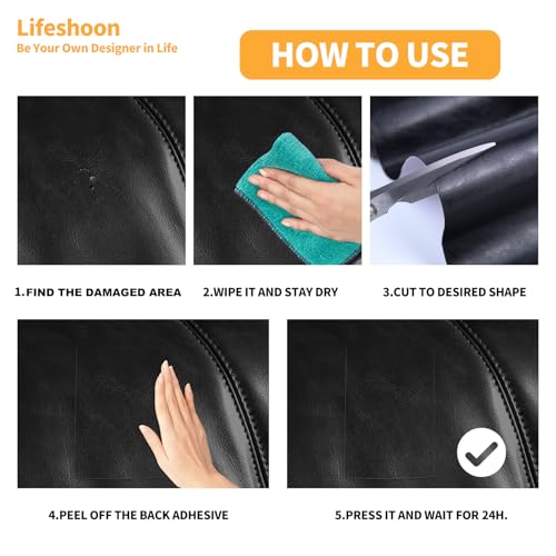 Leather Repair Patches, Self Adhesive Vinyl for Couches Furniture - color: Glossy Coffee, size: 17X79 inch