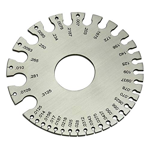 RIVERWELD Round Cable Thread Sheet Stainless Steel Wire Gage | Welding Gauge for Measuring Paper Leather Wood Thickness and Hardware Wire Diameters