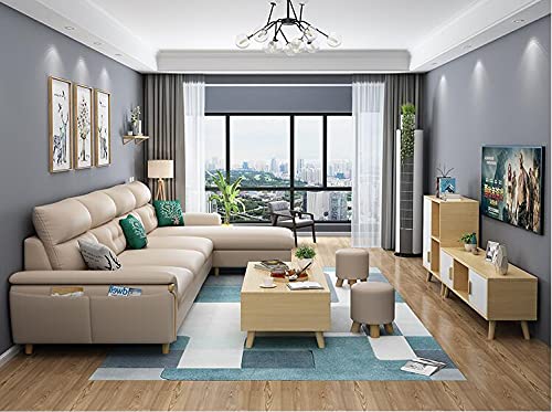 Wento Thick 3 Yard Faux Leather Fabric Soft Skin Grain PU Leather Fabric for Furniture Cover Reupholster Sofa Chairs Cushions Vinyl Upholstery (3 Yards, Beige) - color: Beige, size: 3 Yards (54" x 108")
