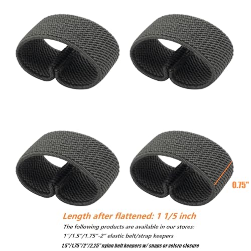 TACNEX 1" Wide Straps/Belt Keepers Elastic Military Webbing Holder Tactical Belt Loop Stays Backpack/Harness Strap/Sling Retainer Band Organizers - color: Wolf Grey