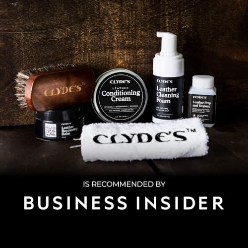 Clyde's™ Leather Company Leather Recoloring Balm – Color Restore & Scratch Repair Kit for Faded Leather Furniture, Car Seats, Sofa & Vinyl | 23 Colors | Non-Toxic Dye - color: Smoke Brown, size: 100ML