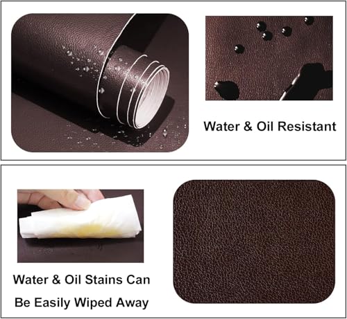 Leather Repair Patches, Self Adhesive Vinyl for Couches Furniture - color: Dark Brown, size: 17X79 inch
