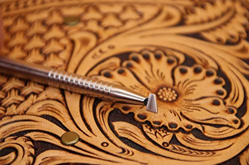 Leather Stamping Tool in Stainless Steel Smooth Angle Beveler Beveling Set 4pcs Undercut Stamps Carving DIY LeatherCrafts Kit