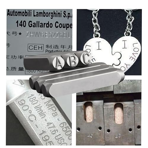 Letter Stamp Set, 5/16"(8mm) Spring Steels Stamping Kit, A-Z 27PCS Metal Punch Press Tool for Metal Plastic Wood Leather & DIY Work - size: 5/16"(8mm)-L