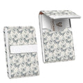2Pack Leather Stainless Steel Business Card Holder, Metal Slim Business Card Case for Women or Men, Pocket Business Card Carrier with Prints, Magnetic Closure, RFID Blocking - color: Sketch-Butterfly