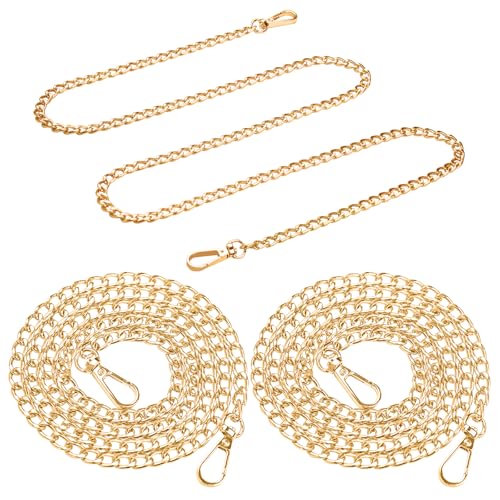 3Pcs Bag Purse Chain Straps,47inch Chain Purse Strap Accessories for Handlebag Crossbody Purses (GOLD=S) - color: Gold=s
