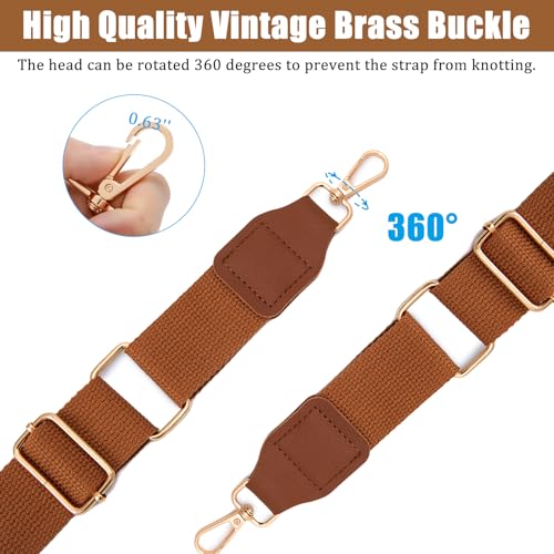 Purse Strap, 1.5" Cowhide Head Wide Shoulder Bag Strap Adjustable Replacement,Jacquard Embroidery Crossbody Bag Straps - color: Brown02