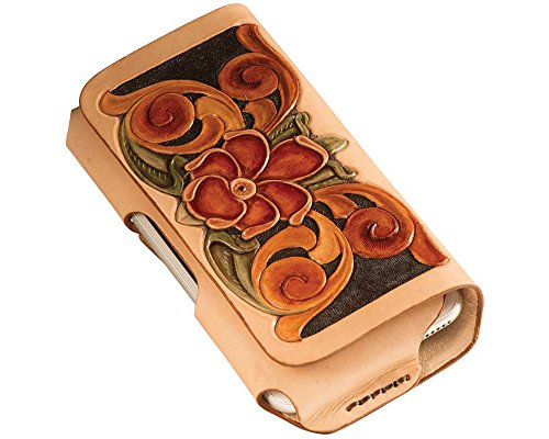Tandy Leather Smart Phone Case Kit - Pre Cut Veg Tan Leather with Pre-Punched Stitching Holes for Simple Hand Sewing Leather Craft Project - Beginner Friendly DIY Craft