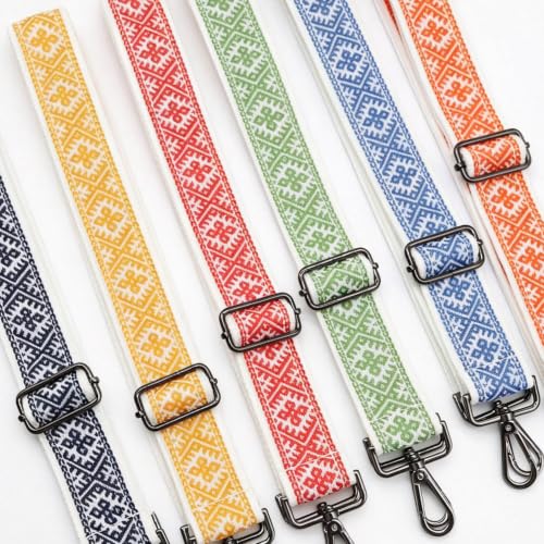 Purse Strap Bag Straps 1.5" Wide Adjustable Replacement Long Crossbody for Thick Shoulder Bags Canvas Handbags - color: Gunmetal Hardware-1204-yellow