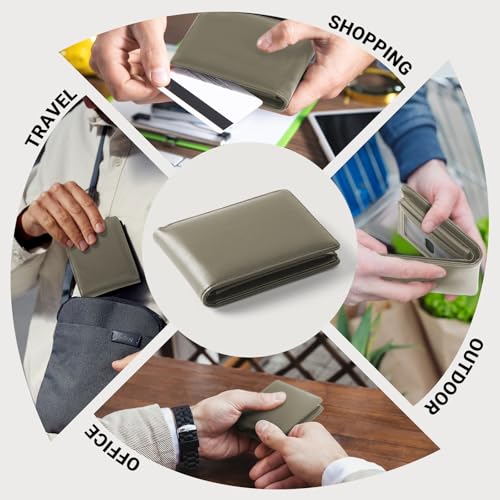 GNDR Wallet For Men RFID Blocking Dark Grey Wallets Bifold Faux Leather Card Holder Front Pocket Mens Accessories With Gift Box - color: Dark Grey-09