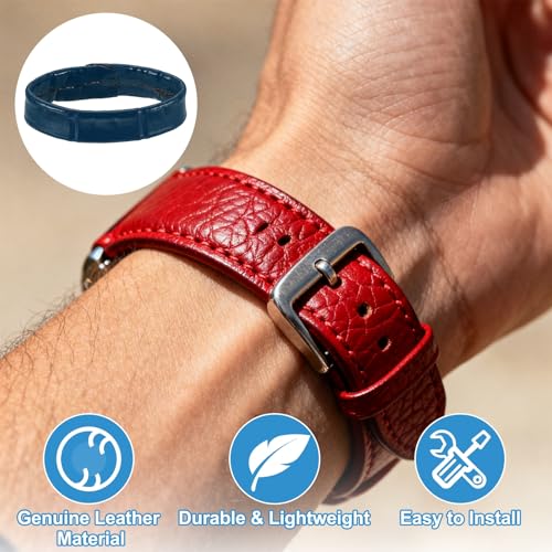 HARFINGTON Leather Watch Band Loops Replacement Watch Strap Holder Retainer Wristwatch Strap Fastener Rings for Wristband - color: Blue, size: 20mm