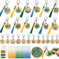 Cinrobiye 24 Pcs Rainforest Animal Wooden Keychain Craft Kit, DIY Wood Keychain Blanks to Paint with Beads Tassels, Jungle Animal Activity Set for VBS, Sunday School, Church Classroom, Camps, Parties - style: Rainforest
