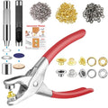Grommet Tool Kit with 605 Pieces, 1/2 Inch Eyelets and Washers in Gold, Silver, Black,Two Set of Installation Tools, Installation Pliers, Hole Punch, Punched Pad for Leather, Belt, Shoes, Crafts - color: 1/2inch & 605pcs