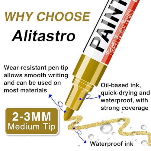 Paint Pens 4 Pcs Oil Based Medium Tip Permanent Marker Pen | Waterproof, Quick-drying, Fade Resistant, 3mm Paint Markers for Rock Painting, Plastic, Metal, Car Tyre, Glass, Wood, Canvas - color: Green