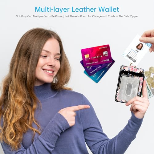 2-in-1 ID Badge Holder & Lanyard Wallet，A-Z Letter L - color: L