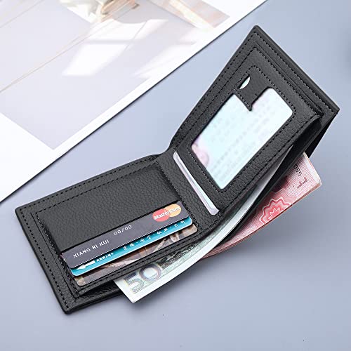 Slim Wallet for Men with Coin Purse, Minimalist Wallet with Zipper, Bifold Mens Wallets with Credit Card Holder, PU Leather Men's Wallet with Money Clip, Carteras Para Hombres (BLACK) - color: BLACK