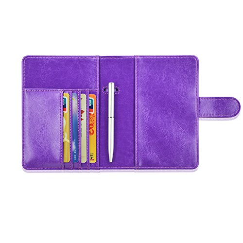 Passport Holder Cover, ACdream Protective Premium Leather RFID Blocking Wallet Travel Case for Passport/Credit Card/Air Ticket, - color: Purple