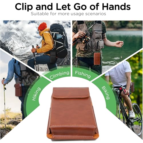 Holster for Galaxy S25 Ultra S24 Ultra S23 Ultra 5G Note 20 Ultra 5G Note 10+ Plus 5G, Premium Leather Pouch with Belt Clip Phone Holster Belt Case, Brown -XL - color: Brown, size: X-Large