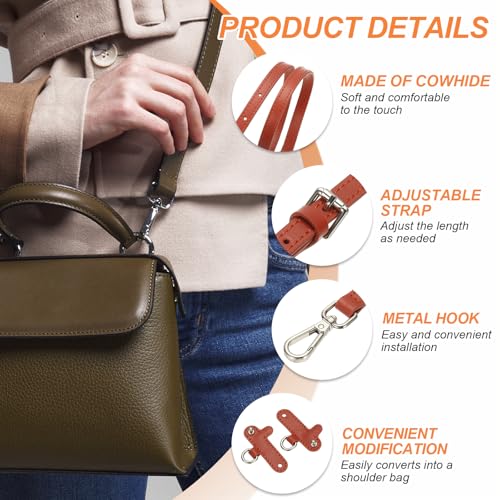 PATIKIL Leather Shoulder Strap, Adjustable Purse Straps Replacement Kit with Clasp for Crossbody Handbag Mini Tote Bag, Wine Red - color: Wine Red