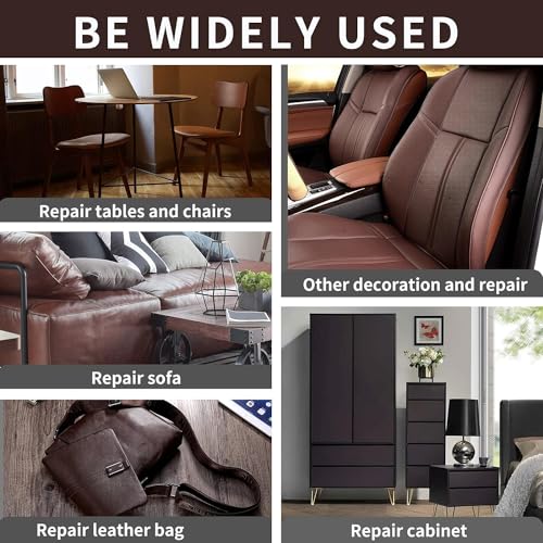Leather Repair Patches, Self Adhesive Vinyl for Couches Furniture - color: Dark Brown, size: 3.5X79 inch