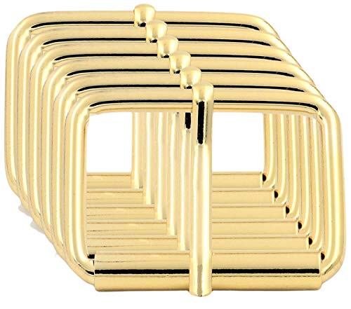 BIKICOCO Roller Buckle, 1-1/2'' x 1'' Heel Rolling Bar Buckles for Bags Leather Webbing Straps - color: Gold X 6 Pcs