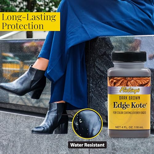 Fiebing’s Edge Kote, 4 Oz. - Color Coats Leather Edges - Dark Brown - color: Dark Brown