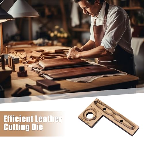 GLOBLELAND 2Pcs Leather Cutting Die Set Wood Dies for Keychain Leather Pendants Metal Cutting Template Die Cutter with Smooth Wooden Base for DIY Crafts - style: Keychain