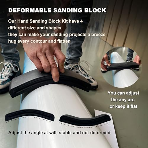24Pcs PSA Adjustable Sanding Block Kit,Hand Abrasives Auto Body Sanding Block Set with 20pcs Self Adhesive Sandpaper,Flexible for Automotive Paint and Woodworking Sand Furniture - color: Sanding Block, size: 24Pcs PSA Adjustable Sanding Block Kit