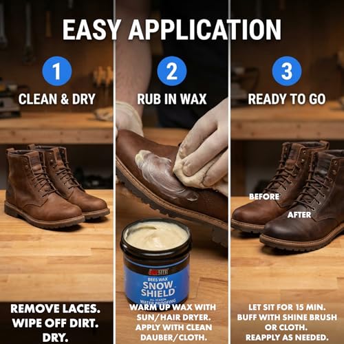 JobSite Snow Shield Waterproof Beeswax - Original Formula - Leather Protector - 6 oz - color: 2 Pack