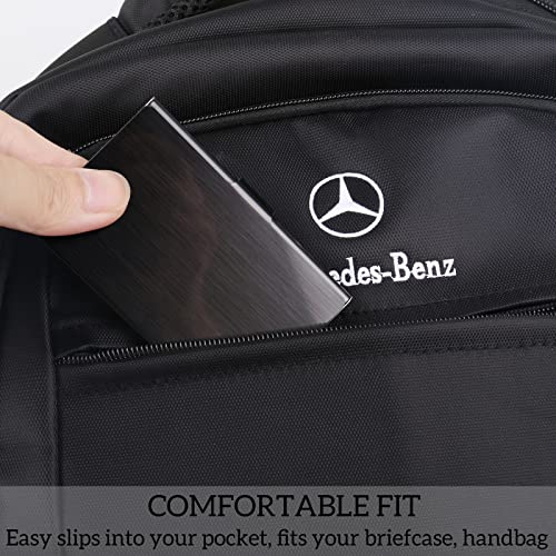 Slim Business Card Case for Men & Women, Pocket Metal Case, Professional Stainless Steel Business Card Holders, Purse Name Card Holder, Buckle Style Shut, Black - style: Black