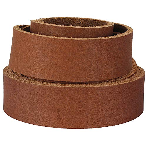 (TM) Genuine Leather Strap Leather Strip 1 Inch Wide and 72 Inches Long, Brown - color: Brown, size: 1inches_2yards