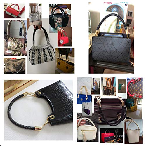 Semetall Handbags Replacement Straps 2Pcs 52cm/20.5"(Black) | PU Leather Shoulder Bag Straps Handbag Handles Purse Belt Wallet Straps with Gold Spring Buckle - color: Black