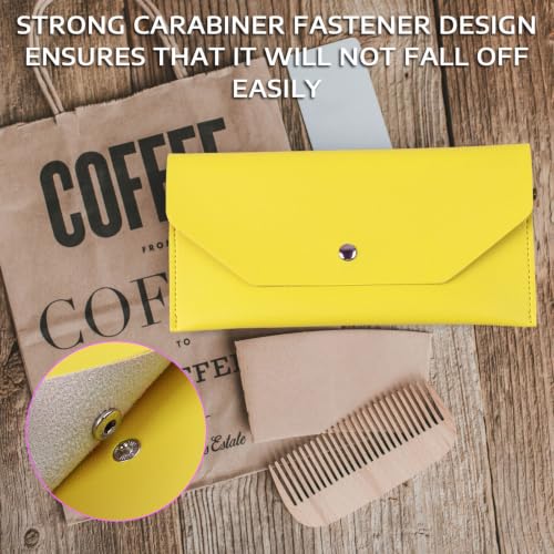 BLMHTWO Cash Wallets for Women - Reusable Leather Cash Envelope Wallet for Budgeting, Billing (Yellow) - color: Yellow