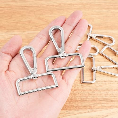 1-1/2 Inch D Ring Swivel Lobster Claw Clasps, 28 Pcs Lobster Claw Swivel Clasps Metal Lobster Lanyard Clasp Keychain Clips Hook for DIY Crafts Keychain Purse Handbag Making(Silver) - color: Silver