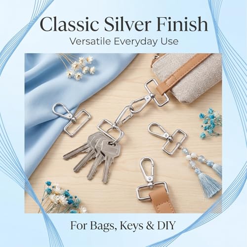 40 Pcs 1-1/2 Inch Lobster Claw Swivel Clasps, D Ring Swivel Lobster Claw Clasps, Metal Lobsters Lanyard Clasp, Push Gate Snap Hooks for DIY Crafts Keychain Purse Bag Making
