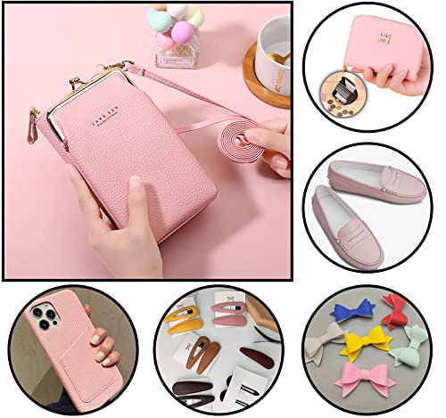 Picheng Lychee Texture Solid Color Faux Leather Sheets13.8 X53(35cmX135cm),Soft Faux Leather Roll Very Suitable for Making Crafts,Leather Earrings, Bows,Sewing DIY Projects (Pink) | Lychee Texture Solid Color Faux Leather Sheets Marine Vinyl for Making Cr