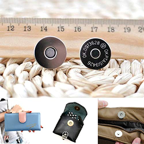 MYUBWTF 20 Set Magnetic Button Clasp Snaps, 3/4“ Purse Magnetic Bag Fastener Clasp, Magnetic Button Replacement Kit for Sewing, Craft, Purses, Bags, Clothes, Leather (Gold) - color: Gold