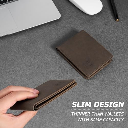 Gostwo RFID Blocking Bifold Wallet for Teen Boys & Men, Credit Card Holder - color: Coffee