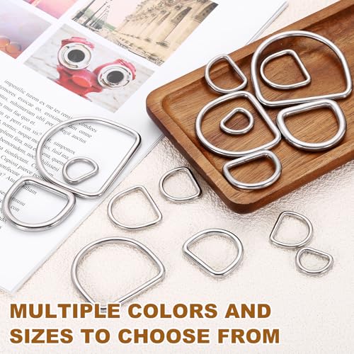 Metal D Ring Thick D Buckle Solid Welded Flat Dee Ring, for Backpack Wallets Leather Straps Webbing Pet Collars - size: 1"(4mm)