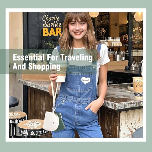 Mini Dual Pouch Wristlet Wallet for Women – Zip Around wristlet Keychain Wallet with 2 Wristlets, Ideal for Dog Walking, Coffee Runs & Lunch Break Essentials, Beige+Olive Green - color: Beige+Olive Green