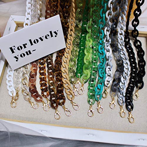 Aumey Clear White Black Brown Acrylic Chain Clutch Purse Strap Handles Bag Handbag Purse Replacement Chains 40 Inches - color: multicolored1