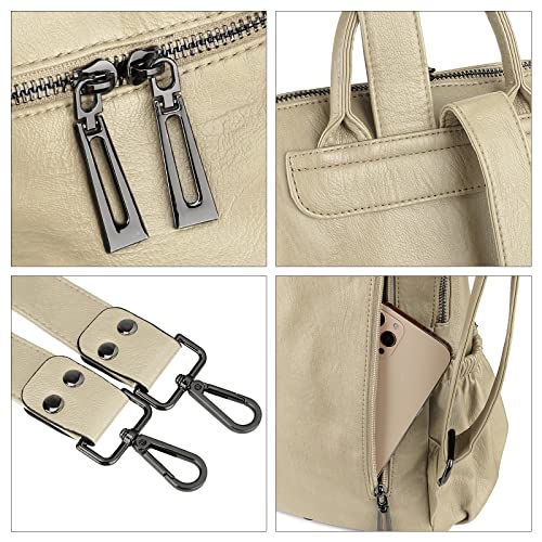 Uromee Travel Backpack Purse Women Vegan Leather Tassel Shoulder Bag - color: 0243 White