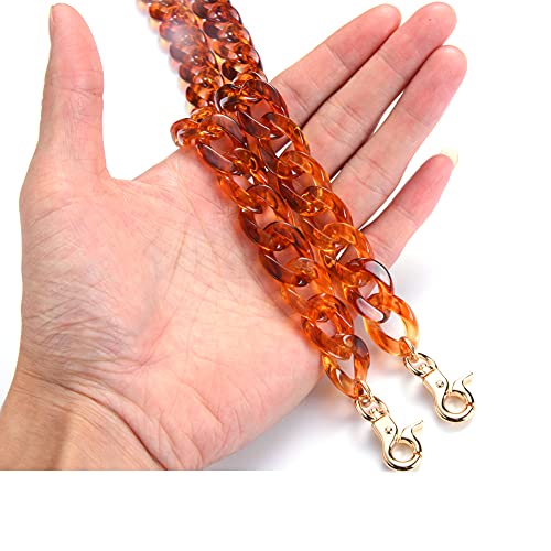 Aumey Clear White Black Brown Acrylic Chain Clutch Purse Strap Handles Bag Handbag Purse Replacement Chains 40 Inches - color: Twilight