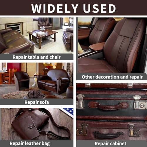 Leather Repair Patches, Self Adhesive Vinyl for Couches Furniture - color: Dark Brown, size: 17X79 inch