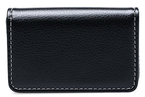 RFID Blocking Wallet - Minimalist Leather Business Credit Card Holder - Black - color: Black